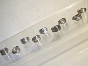  Lot Of 9 Handmad crafted Stainless & Silver Plated Spoon Rings Various Sizes - Picture 1 of 17