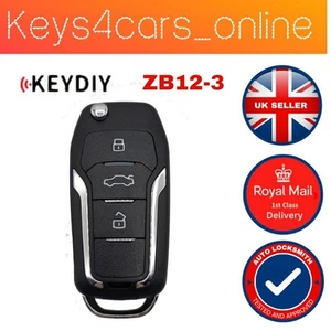 KEYDIY ZB12 3 Button Smart Universal Car Key Fob Ford style For KDX2 KD900 - Picture 1 of 1