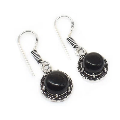 Black Onyx Shiny Gemstone Handmade Fashion Jewelry Earring 1'' to 2'' o186 - Image 1 of 4