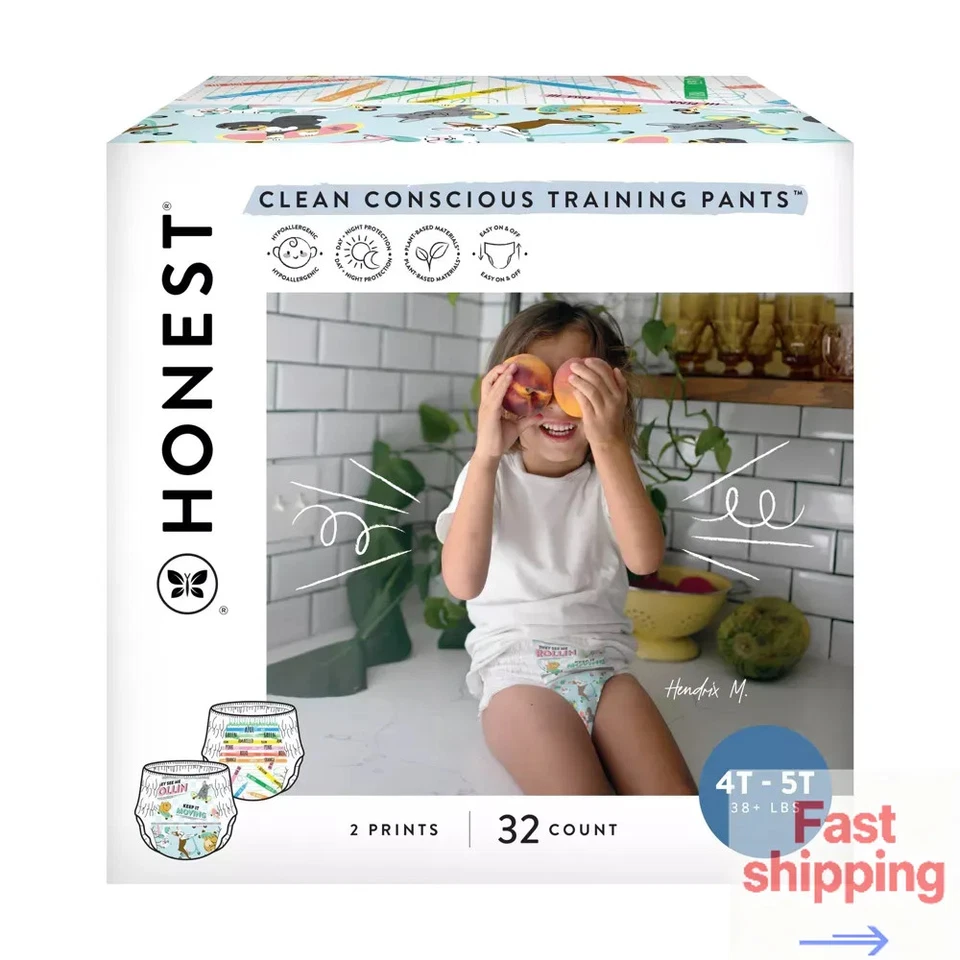 The Honest Company Clean Conscious Disposable Training Pants Size 4T-5T Count 32 - Image 1 of 3