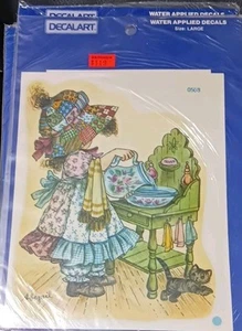 Calcomanía MEYERCORD 1981. Artesanía nunca abierta 9 por 6 1/2 estilo Holly Hobbie de colección - Imagen 1 de 2