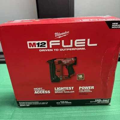 Milwaukee 2541-20 M12 FUEL 12V 18 Gauge Compact Brad Nailer - Bare Tool NEW - Image 1 of 4