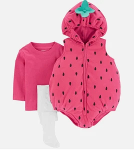 Carter's Baby Strawberry Halloween Costume 12 Months Tights Fruit - Picture 1 of 5