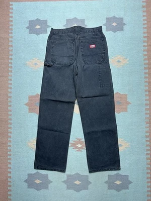 Vintage dickies canvas carpenter pants black goth skater baggy jeans 30x30 - Image 1 of 4