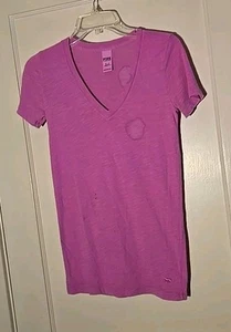 T-shirt donna "rosa" colore viola con scollo a V taglia XS - Foto 1 di 8