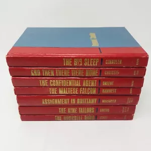 7 Vintage MYSTERY NOVELS HC Red Spine 1960's Chandler, Christie, Sayers, Hammett - Imagen 1 de 17