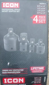 ICON IA234S-3 PROFI SCHLAGSCHRAUBER STECKSCHLÜSSEL ADAPTER 4-TEILIGES SET -57717 1 NUSS FEHLT - Bild 1 von 3