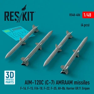 1/48 AIM-120C C-7 Amraam Missiles for F-16/35 F/A-18/AV-8B/Harrier Gr.9/Gripen - Picture 1 of 1