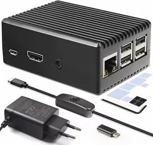 Miuzei Raspberry Pi 3 B+ Gehäuse Mit Netzteil Raspberry Pi 3B Gehäuse Aluminium - Bild 1 von 6