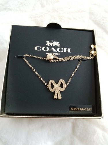 Coach New York Pave Bow Slider Bracelet Goldto Holiday Gift
