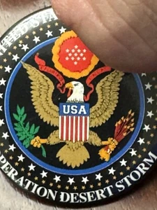 1991 Vtg United States Of America Operation Desert Storm Badge Pin Pinback B4 - Picture 1 of 3