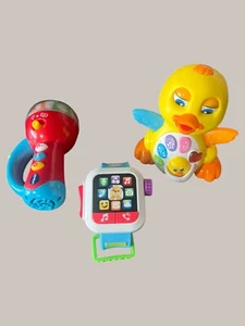 VTech Baby Learning Toy Lot 3 Microphone, Duck Spinner, Smartwatch Lights Sounds - Picture 1 of 9