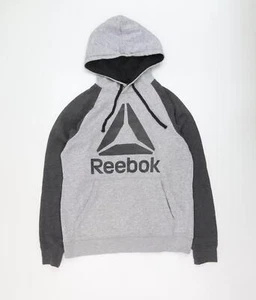 Sudadera con capucha pulóver de algodón gris Reebok para hombre talla S - Imagen 1 de 10