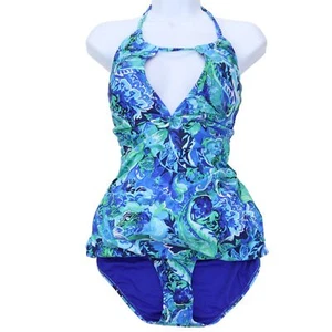 Traje de baño Lauren Ralph Lauren Control de abdomen cuello alto con cierre soporte de cerradura conjunto de 2 piezas, 14 - Imagen 1 de 4