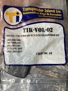 VOLVO 1999–2011 Volvo S60 S80 XC70 XC90TRANSPONDER UNCUT CHIPPED KEY #48 - Picture 1 of 2