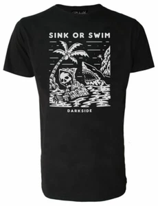 Sink Or Swim T-Shirt, Gothic, Reaper Shark Ocean Holiday Death, Gift , Darkside - Picture 1 of 3