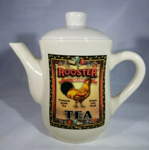 Tetera de colección Bay Island Inc Rooster Tea Marca Cafetera Crema - Imagen 1 de 6
