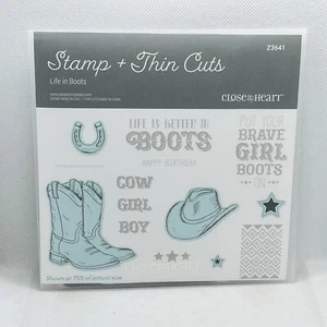 Close To My Heart CTMH Z3641 Life In Boots Stamp & Thin Cuts Set New T - Picture 1 of 1