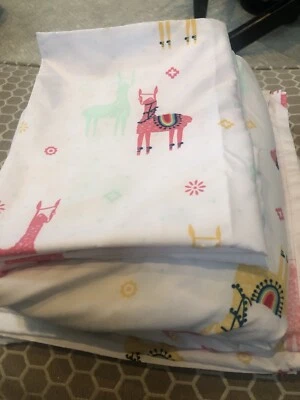 NEW Pillowfort Laughing Llama 100% Polyester 4pc Full Soft Sheet Set - Image 1 of 4