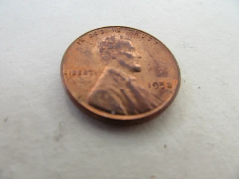 1958-P Lincoln Wheat Cent Error Cent Partially Filled "8" In Date-Coin is AU+/BU Cover