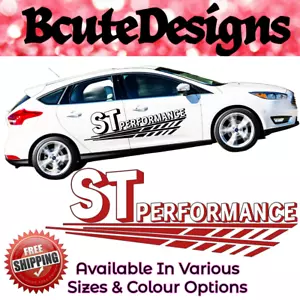 ST PERFORMANCE STRIPES ADESIVO DECALCOMANIA VINILE AUTO 3D COMPATIBILE CON FOCUS FIESTA - Foto 1 di 5