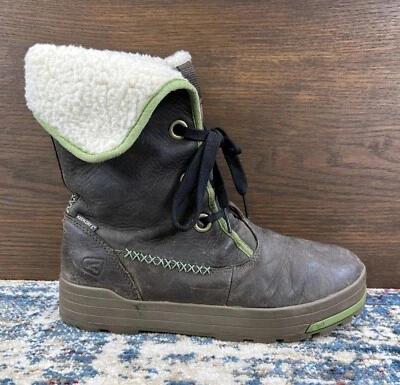 Botas Keen Snowmass para mujer talla 8,5 cuero marrón impermeables plegables forradas de sherpa Foto 1 de 4