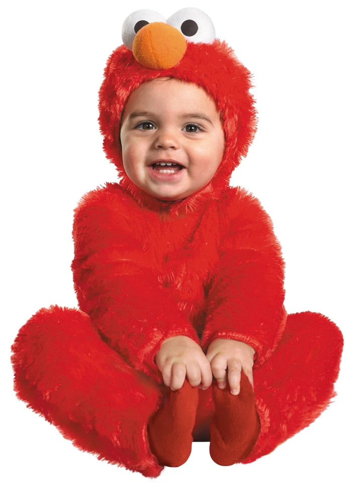 Elmo Costume Outfit for Kids 12-18 Months 2T 3T 4T Plush Jumpsuit Headpiece - Image 1 of 3