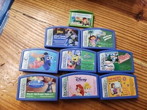 LeapFrog Leapster SpongeBob,Dora,nemo,Disney princess,and more LOT of 9  - Picture 1 of 2