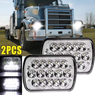 2PCS 7X6" LED Headlights High Low Beam DOT For International IHC 9200 9400i 9900 - Imagem 1 de 4