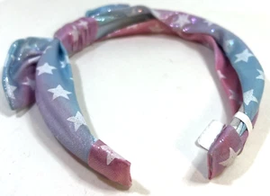 Claires Pink & Blau Verblassen Metallic Seite Schleife Stirnband mit weißen Sternen - Bild 1 von 11