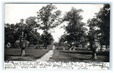 1906 Scene in Greenwood Park Des Monies IA Iowa Early View Postcard Pearson Pub - Image 1 of 2