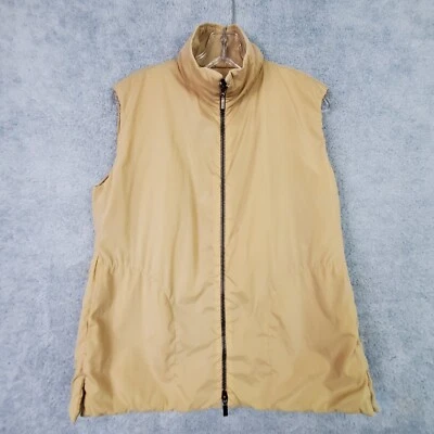 Donna Karan Signature Mujer Top Pequeño Beige Chaleco Cuello Simulado Cremallera Luz Puffer Foto 1 de 4
