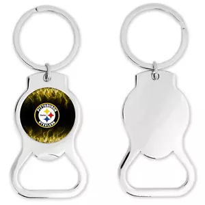 Pittsburgh Steelers Bottle Opener Keychain Round - Picture 1 of 1