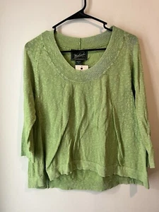 Vintage Woolrich Lightweight Sweater Avacado Sz Medium New old stock 1/2 sleeve - Picture 1 of 4