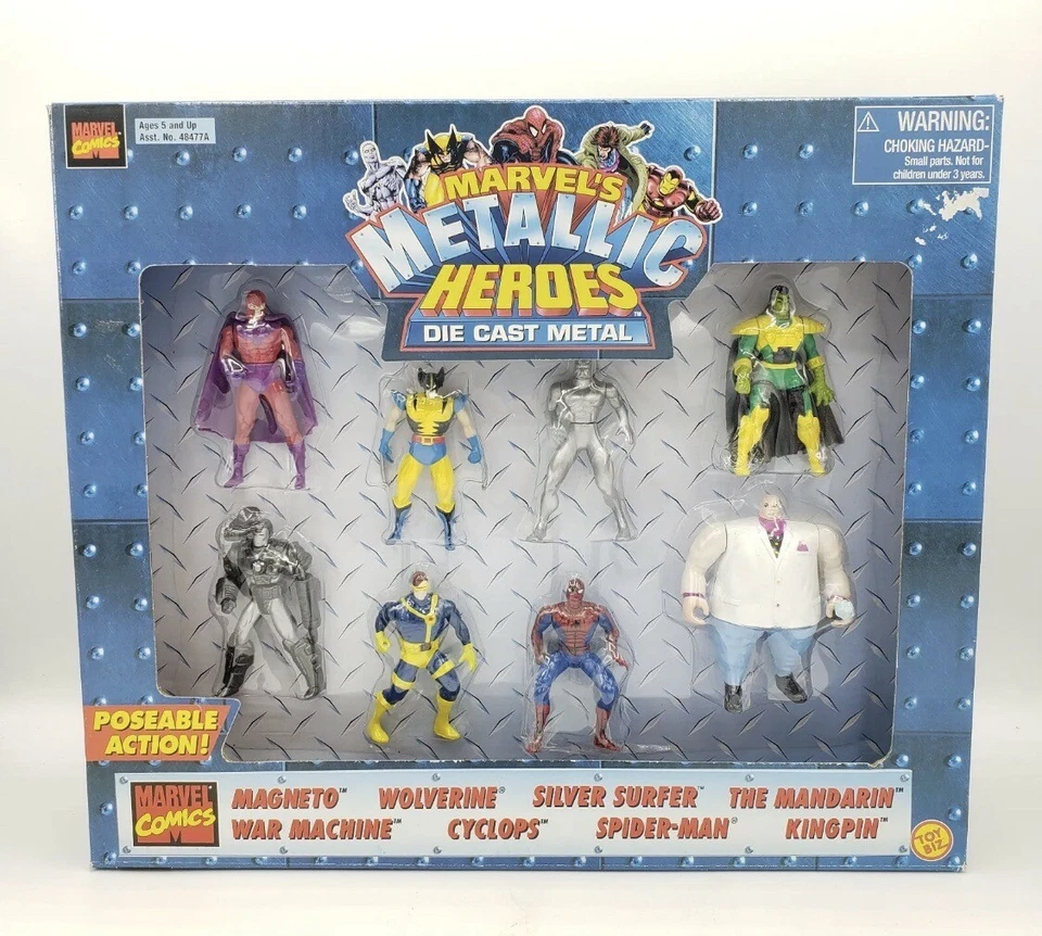 Marvel Metallic Comic Book Super Heróis DieCast Metal Action Figures Toy Biz Novo - Imagem 1 de 1