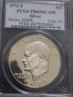 1973-S Silver Eisenhower Dollar Pcgs Pr69Dcam - Old Pcgs Holder