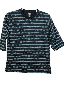 Bad Monday Shirt Men's Large Black Streetwear UK Barbed WIre Graphic Crew Neck - Picture 1 of 9
