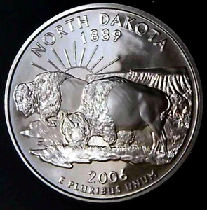 2006-S 25C State Quarter North Dakota GDC Proof CN CLAD 21ac1006 - Picture 1 of 2
