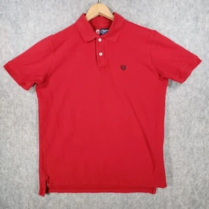 Chaps Polo Shirt Mens Medium Red Crest Logo Preppy Smart Casual USA Classic Top - Picture 1 of 10