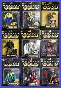 ToyBiz Marvel's Gold Collector Exclusives Avengers X-Men Black Panther lot - Picture 1 of 12