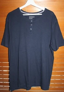 EMERSON men's NAVY COTTON HENLEY STYLE T-SHIRT - size XL - NEW WITHOUT TAGS - Picture 1 of 8