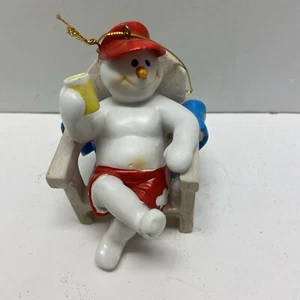 JWM Collection Ornament Snowman in Beach Chair Coastal Fun NWT - Picture 1 of 8