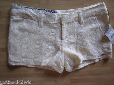 NUEVO Volcom 1 25 PANTALONES CORTOS DE ENCAJE PANTALONES $50 Minorista Marfil Foto 1 de 3