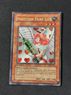 Yugioh Injection Fairy Lily LOD-100 1st Edition Secret Rare Played - Image 1 of 3