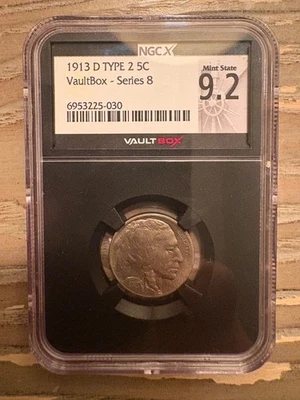 1913-D Buffalo Nickel Type 2 NGCX 9.2 NGC MS-62 - Image 1 of 2