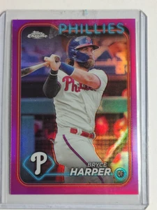 2024 Topps Chrome #62 Bryce Harper rifrattori rosa - Foto 1 di 2