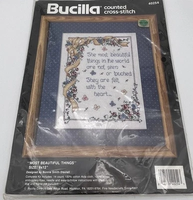 BUCILLA "Cosas Más Hermosas" Punto de Cruz Contado EMBALAJE ORIGINAL 9”x12” Foto 1 de 4