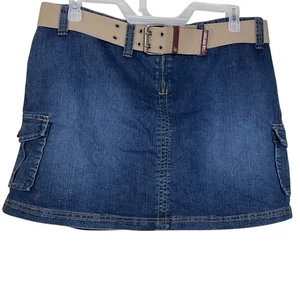 Pantaloncini donna Duck Head cargo elasticizzati in denim taglia 16 con cintura - Foto 1 di 6