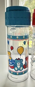 Biberon vintage anni 90 Playtex decorato drop-in nurser plastica con coperchio e anello - Foto 1 di 7