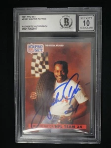 1991 Pro Set #1 Walter Payton HAND SIGNED AUTO BAS 10 AUTO - Picture 1 of 2